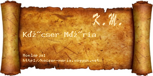 Kácser Mária névjegykártya